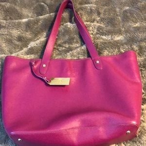 Ralph Lauren plum tote multi compartments .11x15x5
